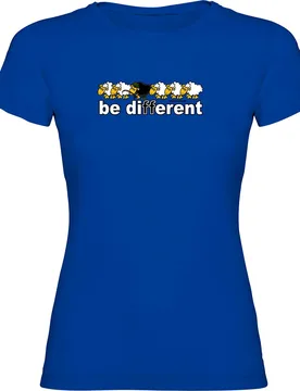Be Different Fish Short Sleeve T-shirt Royal Blue 2XL Women - Kruskis - FashionsVida