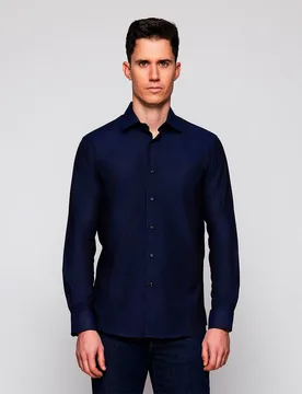 Camisa de hombre vestir manga larga micro estructura - Mirto - FashionsVida