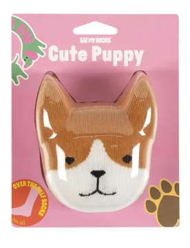 Pair Cute Puppy Cotton Socks Puppy Dog One Size - Multi Coloured - Size: One Size - EAT MY SOCKS - FashionsVida