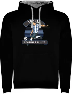 Sweat à Capuche Soccer Discipline Two-colour Black / Grey 2XL Homme - Kruskis - FashionsVida