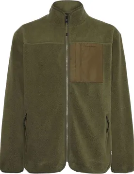 Polaire zippée chaude et confortable - Loose Fit Zip Fleece Burned Olive - Taille L - Kaki - Knowledge Cotton Apparel - FashionsVida