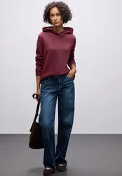 Cupro Sweat Hoodie female Rot