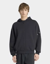 Mens Felpa Soft Lux Con Cappuccio E Zip Integrale - Nero, nero nero Uomo taglia L
