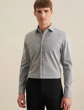 Slim Business Hemd Uni Grau 39 - Seidensticker - FashionsVida