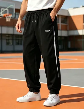 Pieza Pantalón de chándal para hombre primavera/otoño, pantalones deportivos casuales largos, cintura elástica con cordón, adecuado para balonces - Shein - FashionsVida