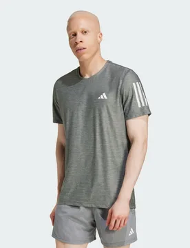 T-shirt Own The Run L Grey Six / White Melange - Adidas - FashionsVida
