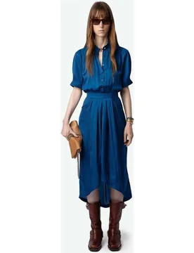Zadig & Voltaire - Vestido satinado Rima de manga corta - Zadig & Voltaire - FashionsVida