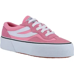 Revolley Colorblock Platform Leather Womens Pink/white Trainers - Size Uk 7.5