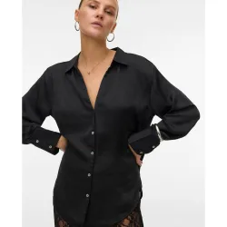 Camisa manga larga de mujer con cuello pico
