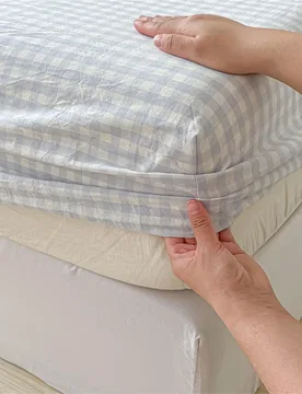 Pieza Sábana ajustable con estampado a cuadros, sábana ajustable de tela estilo moderno, adecuada para el dormitorio 200*200 - Shein - FashionsVida