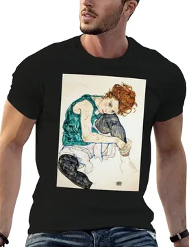 Egon Schiele Seated Woman with Bent Knee T-Shirt Big and Tall Casual T-Shirt - Aliexpress - FashionsVida