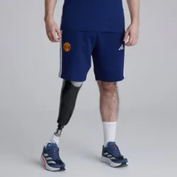 Manchester United x Essentials 3-Stripes Fleece Short Blue 2XL
