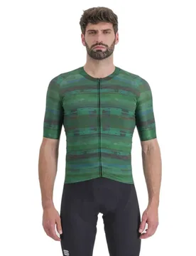 Maglia A Maniche Corte Glitch Multicolor Green - Sportful - FashionsVida