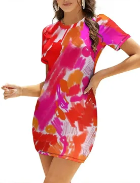 Red lipstick shades Short-Sleeved Dress dress women summer 2026 dresses korean style elegant dresses plus sizes - Aliexpress - FashionsVida