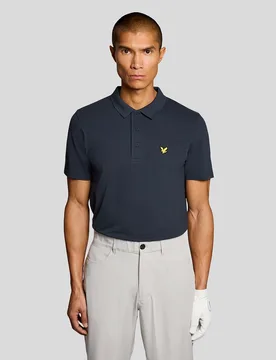 Men's Golf Technical Polo Shirt in Navy - Lyle & Scott - FashionsVida