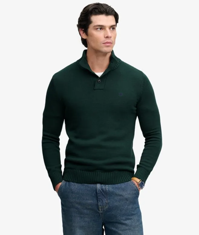 Superdry Herren Pullover Henley mit Schmaler Passform Green - Größe: L - 94.99 - FashionsVida