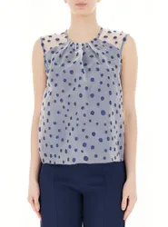 RINASCIMENTO Top in organza BLU S