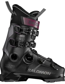 Chaussures De Ski Alpin S/pro Supra Boa 100 Gw Black / Dark Grey Met / Burgundy Met 31.0-31.5 - Salomon - FashionsVida