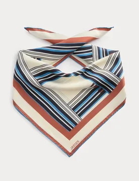 Pure Silk Geometric Scarf Blue female - Jaeger - FashionsVida