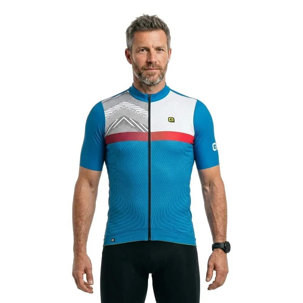 Maglia A Maniche Corte Pr-s Zig Zag Light Blue - Ale - FashionsVida