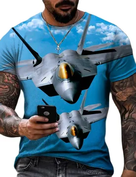 Military Enthusiast Combat Aircraft 3d Printed T Shirt Personality Short Sleeve Casual Tee Sport Tops - Aliexpress - FashionsVida