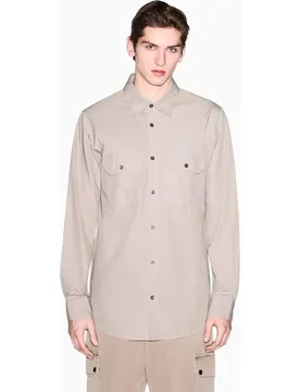 Camisa de hombre manga larga y bolsillos delanteros - Armani Exchange - FashionsVida