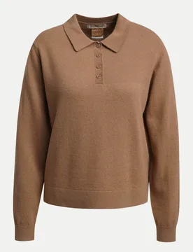 Strick-Poloshirt 912-TOFFEE L - Smith & Soul - FashionsVida