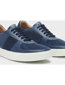 Zapatillas de hombre en piel y ante con suela vibram ancho especial - Glent - FashionsVida