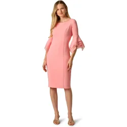Vestido de punto de crepé con mangas escalonadas