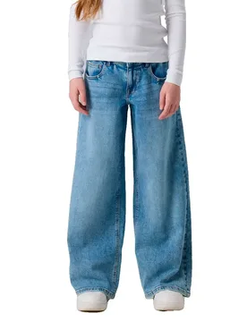 Jeans A Vita Bassa Rose 1322-bc Wide Leg Medium Blue Denim 13 Anni - Name it - FashionsVida