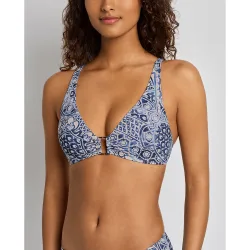 Top de bikini de mujer triángulo estampado