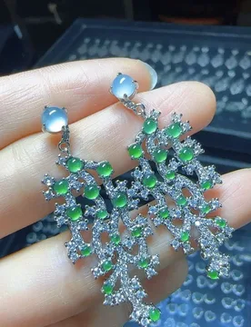 Natural A jadeite ice green stud earrings and earrings - Aliexpress - FashionsVida