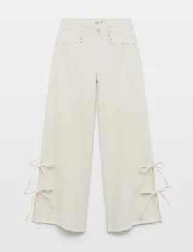 Pantalón de mujer con detalle de lazos - Green Coast - FashionsVida