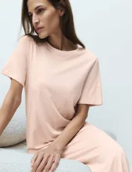 Cotton Modal Printed Long Nightdress Pink female