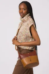 Women's 'Little Kristin' Plum Leather Shoulder Bag - Multicolor - Size: One Size