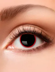 Finstere Fantasy-Kontaktlinsen für Erwachsene schwarz-rot 15 mm