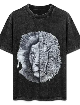 THE LION STREET ART GIFT FOR BROTHER GREAT ILLUSTRATION GIFT FOR SISTER T-Shirt Classic Print Short Sleeve Shirt - Aliexpress - FashionsVida