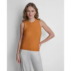 Top de mujer sin mangas con cuello redondo