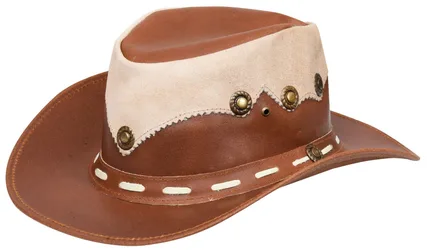 Unisex Australian Western Style Cowboy Outback Real And Suede Aussie Bush Hat - Tan - Size 2xl