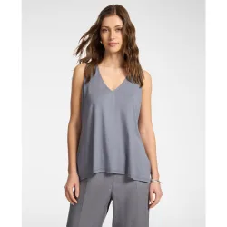 Top de mujer mezcla lyocell con escote en v ajuste regular