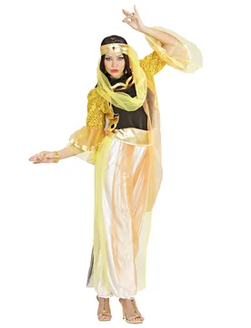 Orientalische Bauchtänzerin Damenkostüm Harem gelb-orange-silber - Widmann - FashionsVida