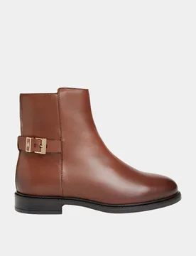 Leather Buckle Ankle Boots Tan female - Tommy hilfiger - FashionsVida