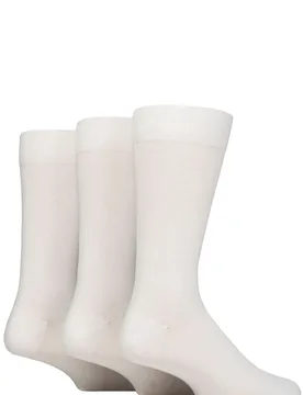 Mens 3 Pair Endrick Cotton Plain Trouser Socks White 7-11 Mens - White - Size: 7-11 Mens - Glenmuir - FashionsVida