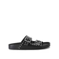 Womens Leather Abbot Black Sandals - Size Uk 5