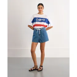 Short de mujer corto vaquero con lazada