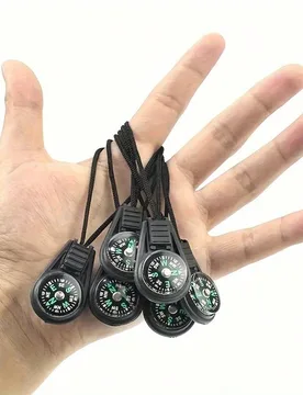 Piezas Mini brújula de supervivencia con cordón, brújula de bolsillo impermeable esencial para aventuras y exploraciones al aire libre, equipo de c - Shein - FashionsVida