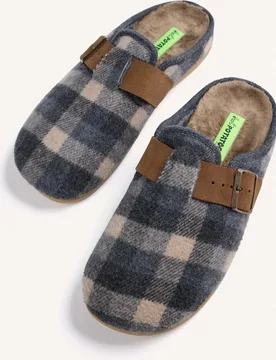 Zapatillas de casa de hombre tipo zuecos con estampado de cuadros y contraste de colores - Hot Potatoes - FashionsVida