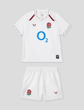 England Rugby Infant 26/27 Home Kit - White 5-6Y Unisex - Castore - FashionsVida