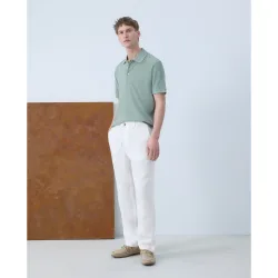 Polo de hombre manga corta piqué liso garment dye