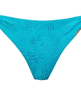 Braga de bikini con abertura en los lados y estampado con textura en color azul - Dolores Cortés - FashionsVida